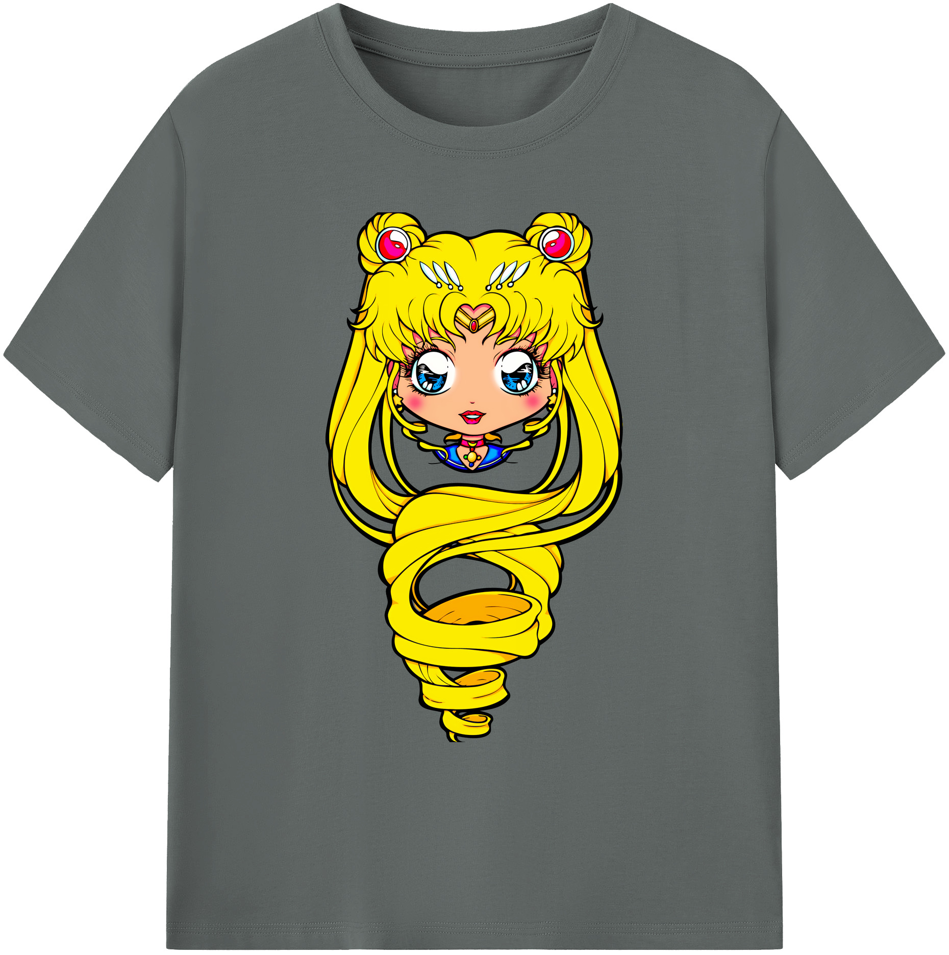 （画像用） 美少女戦士セーラームーン 月野 うさぎ つきの うさぎ Sailor Moon Tsukino Usagi 綿100％ メンズ半袖Tシャツ｜肌触りやわらか＆通気性